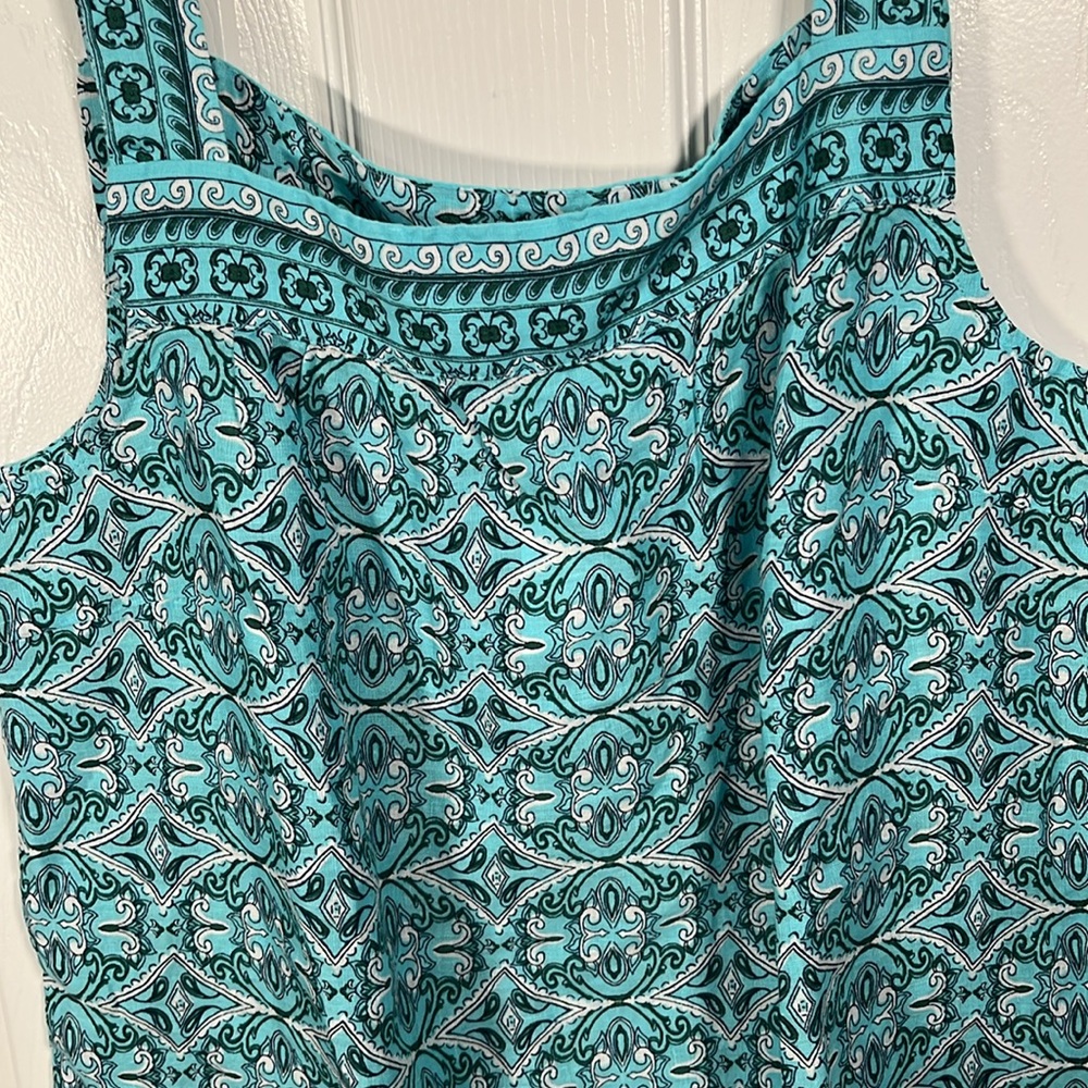 Talbots Vibrant Blue Patterned Tank Top - Picture 2 of 4